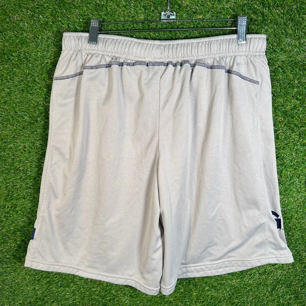 Nike Dri-FIT Mens Mesh Athletic Basketball Shorts Gray Navy Blue Size M‎